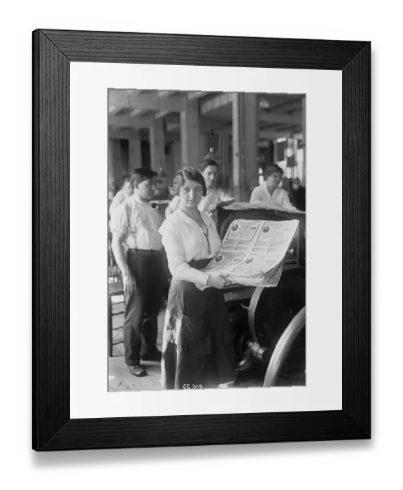 Framed Print : Woman Holding Brand New War Bonds Framed Print : Woman Holding Brand New War Bonds