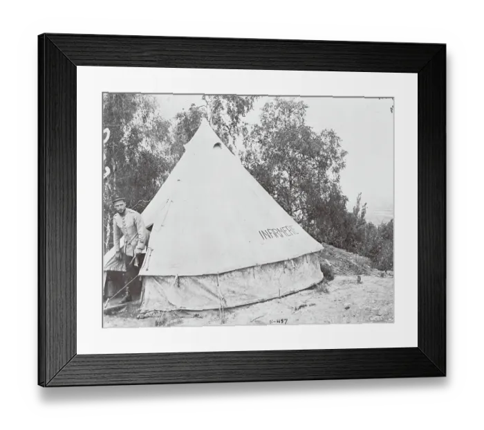 Framed Print : Soldier Exiting Red Cross Tent in France