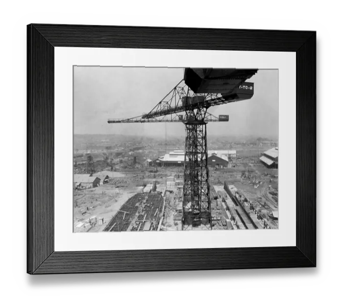 Framed Print : Cranes and Machinery Yard for Building Ships Framed Print : Cranes and Machinery Yard for Building Ships