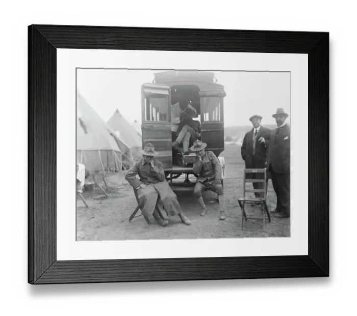 Framed Print : Soldiers Waiting at Dental Ambulance During World War I