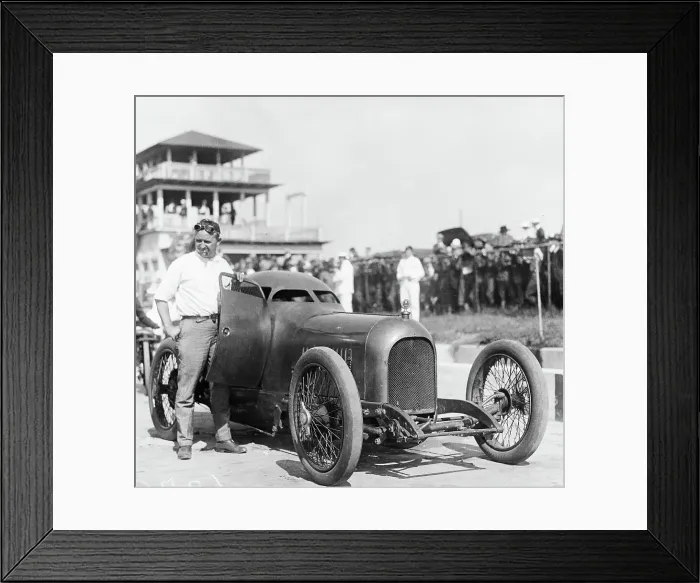 Framed Print : Auto Racer Barnby Oldfield and Race Car Framed Print : Auto Racer Barnby Oldfield and Race Car