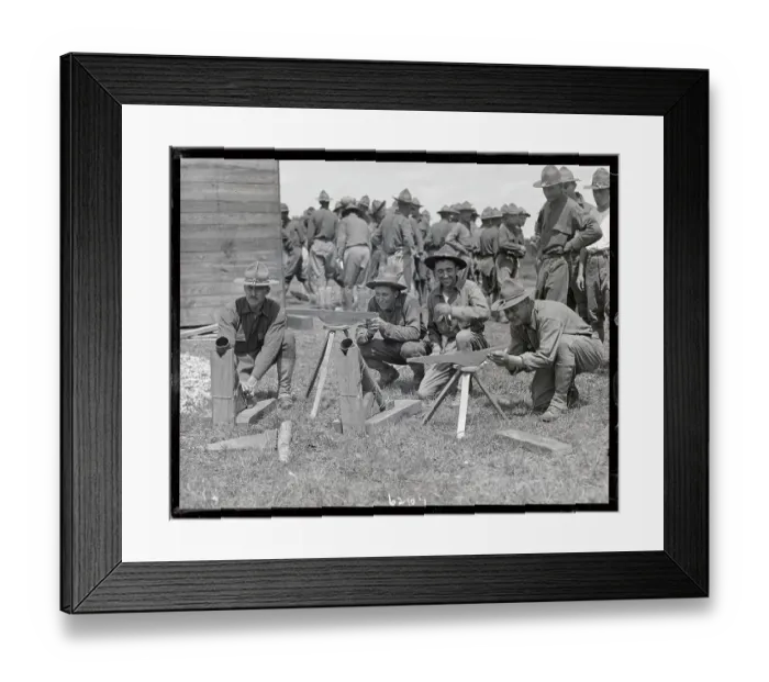 Framed Print : Engineers Training with Fake Guns Framed Print : Engineers Training with Fake Guns