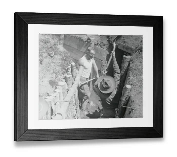 Framed Print : Soldiers Preparing Trenches Framed Print : Soldiers Preparing Trenches