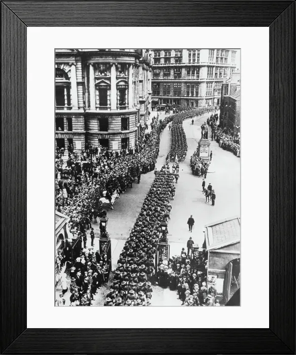 Framed Print : British Troops March in London Framed Print : British Troops March in London