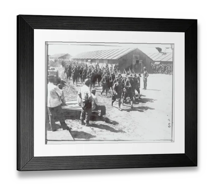 Framed Print : US Soldiers Marching in 1917 Framed Print : US Soldiers Marching in 1917