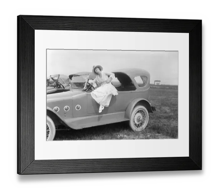 Framed Print : Ann Pennington In Chalmers Car In Dress Framed Print : Ann Pennington In Chalmers Car In Dress