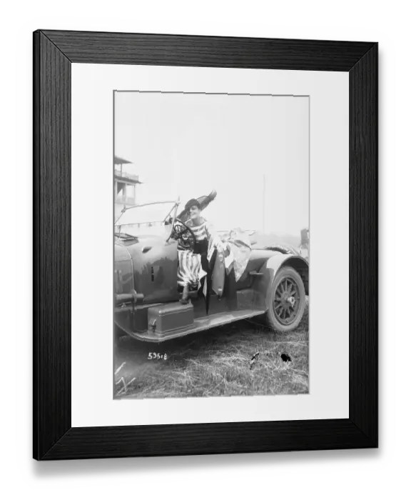 Framed Print : 1917 Packard and Young Woman Driver Framed Print : 1917 Packard and Young Woman Driver