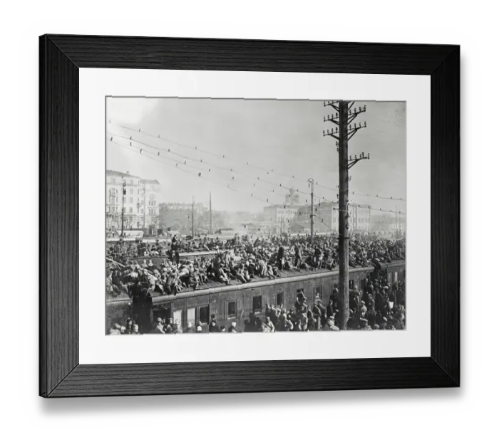 Framed Print : Russian Soldiers Traveling Atop Train Framed Print : Russian Soldiers Traveling Atop Train