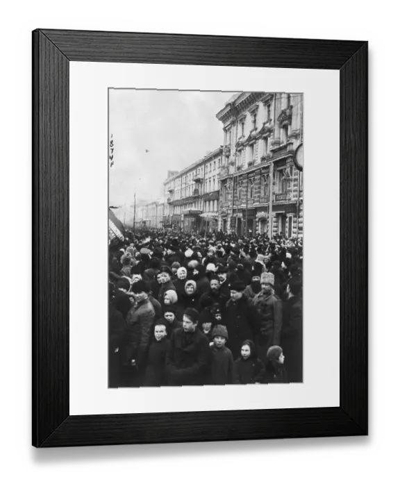 Framed Print : Revolutionists on Avenue Niglini in Petrograd