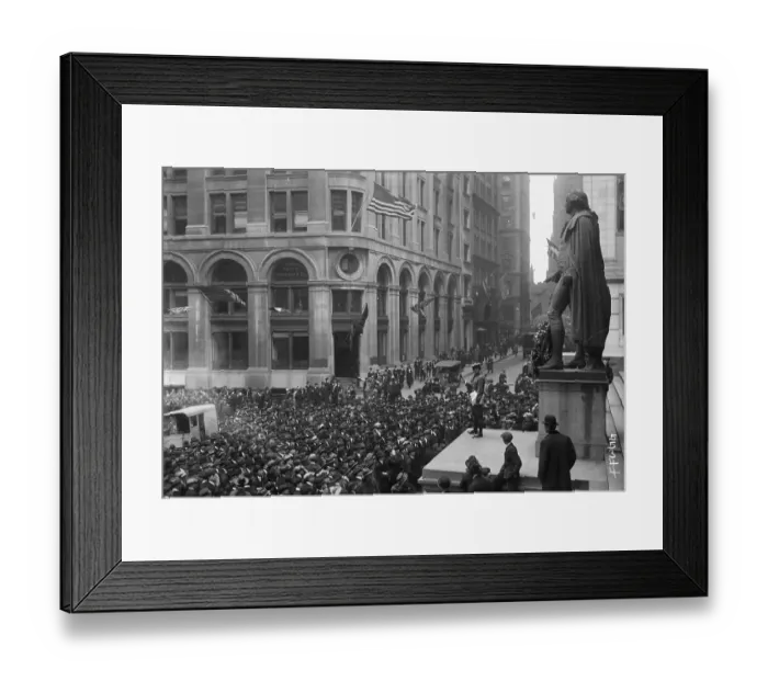 Framed Print : Large Gathering on Wall Street Framed Print : Large Gathering on Wall Street