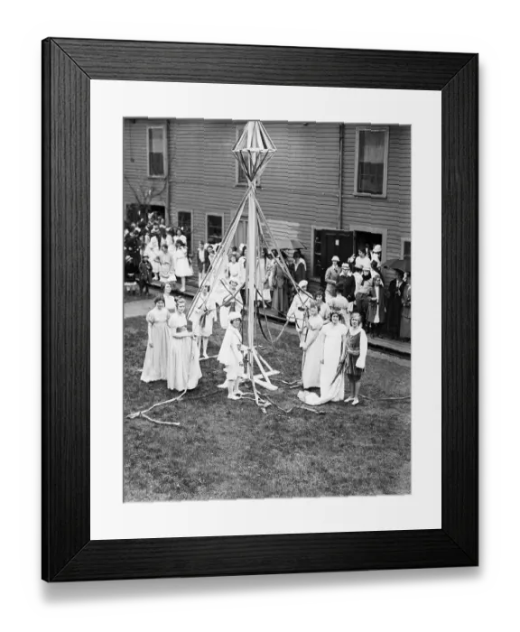 Framed Print : Women Dance Around Maypole at Wellesley Framed Print : Women Dance Around Maypole at Wellesley