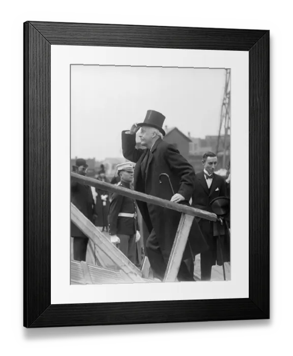 Framed Print : James Balfour Boarding President's Yacht