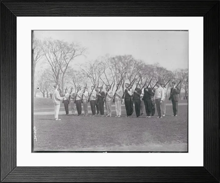 Framed Print : Students Practicing Military Exercises Framed Print : Students Practicing Military Exercises