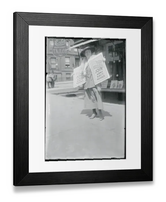 Framed Print : Suffragette Frances E. Fitch with Recruitment Posters