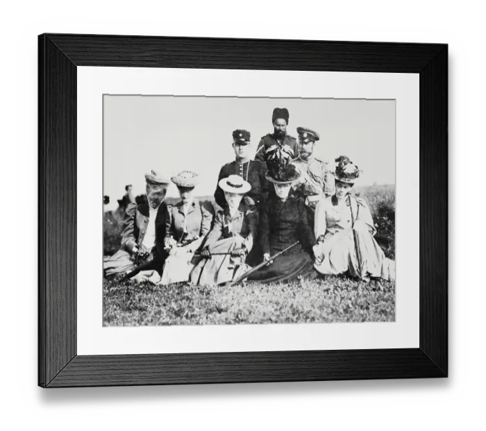 Framed Print : Nicholas II of Russia and His Imperial Family Posing Outdoors Framed Print : Nicholas II of Russia and His Imperial Family Posing Outdoors