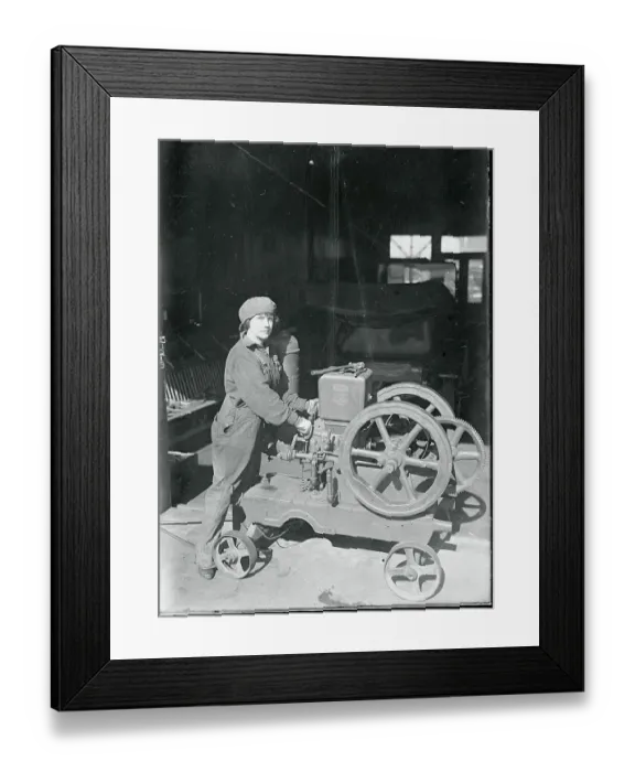 Framed Print : Woman Machinist in 1917 Framed Print : Woman Machinist in 1917