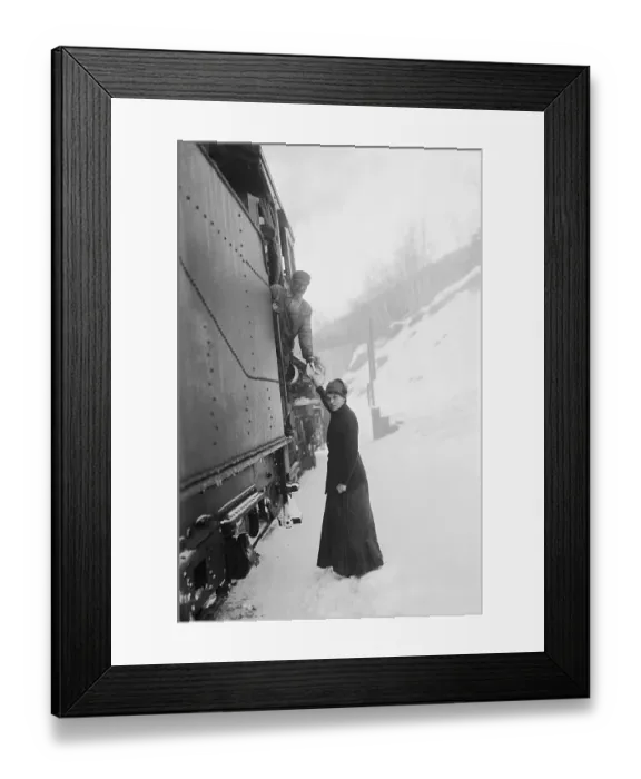 Framed Print : Woman Speaking with Engineer Framed Print : Woman Speaking with Engineer
