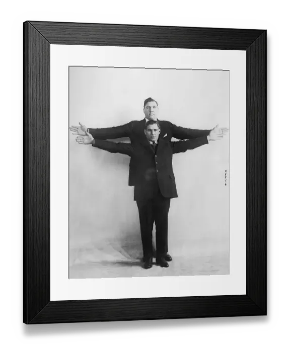 Framed Print : Champion boxers Les Darcy and Jess Willard Framed Print : Champion boxers Les Darcy and Jess Willard