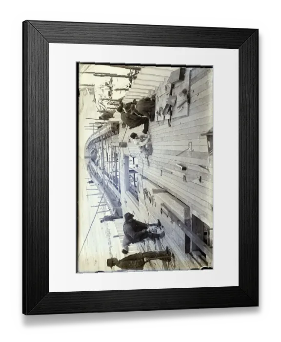 Framed Print : Men Working On Boat Deck Framed Print : Men Working On Boat Deck