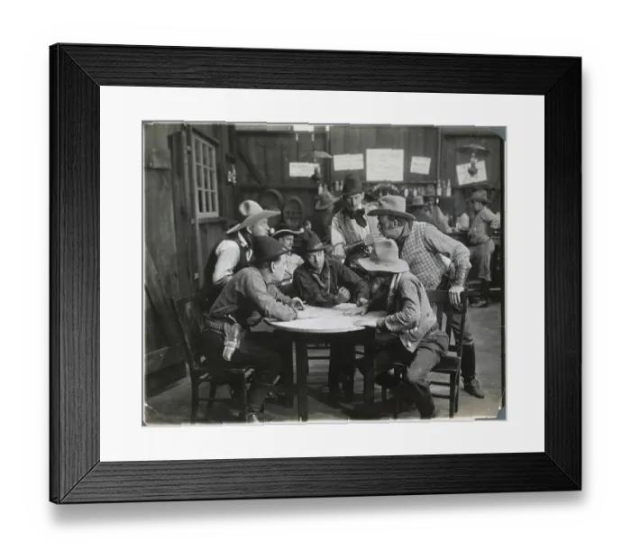 Framed Print : Cowboy Gesturing Threateningly in Saloon Framed Print : Cowboy Gesturing Threateningly in Saloon