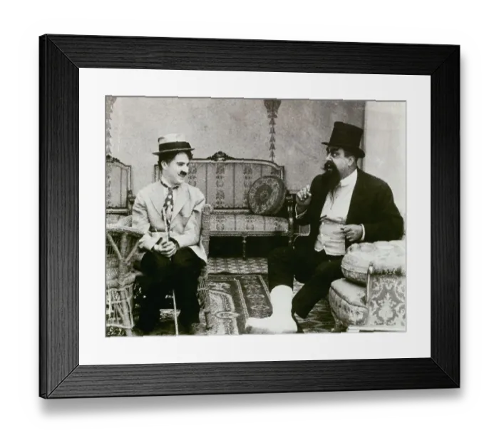 Framed Print : Charlie Chaplin (Left) in Film Scene