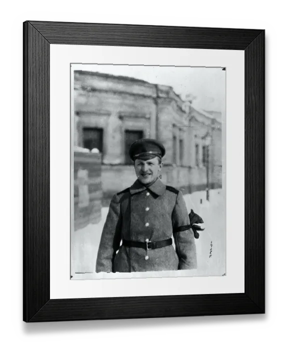 Framed Print : Soldier Wearing Bolshevik Ribbon Framed Print : Soldier Wearing Bolshevik Ribbon