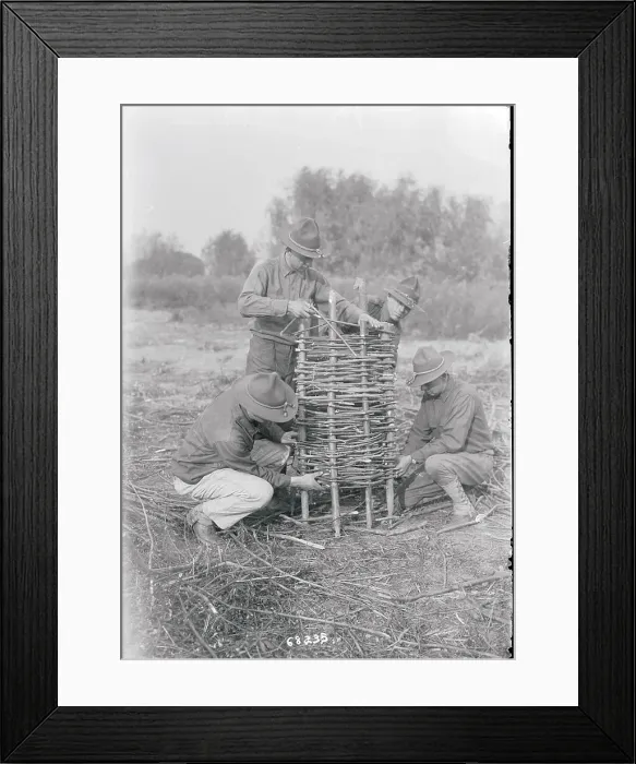 Framed Print : Soldiers Constructing Defense