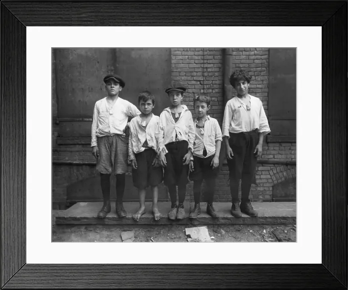 Framed Print : Boys Wearing Bags of Camphor Around Necks Framed Print : Boys Wearing Bags of Camphor Around Necks