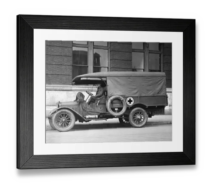 Framed Print : World War I Red Cross Ambulance Framed Print : World War I Red Cross Ambulance