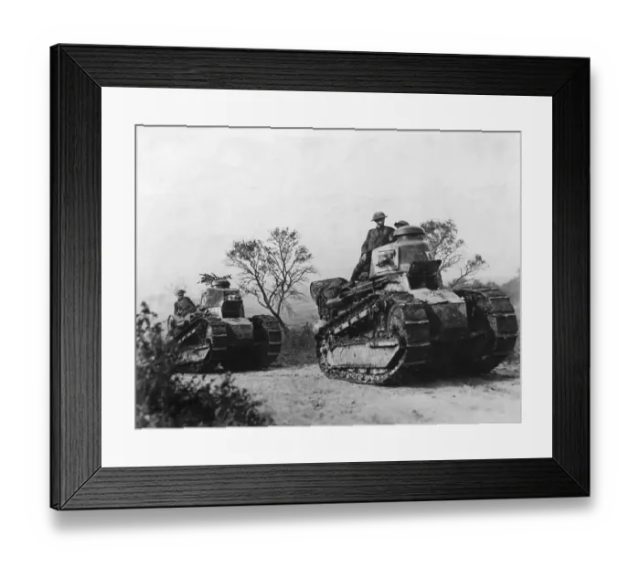 Framed Print : American Troops In French Tanks Framed Print : American Troops In French Tanks