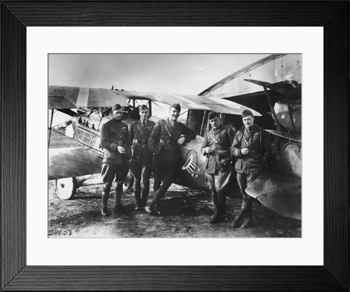 Framed Print : Pilot Eddie Rickenbacker with Flight Crew