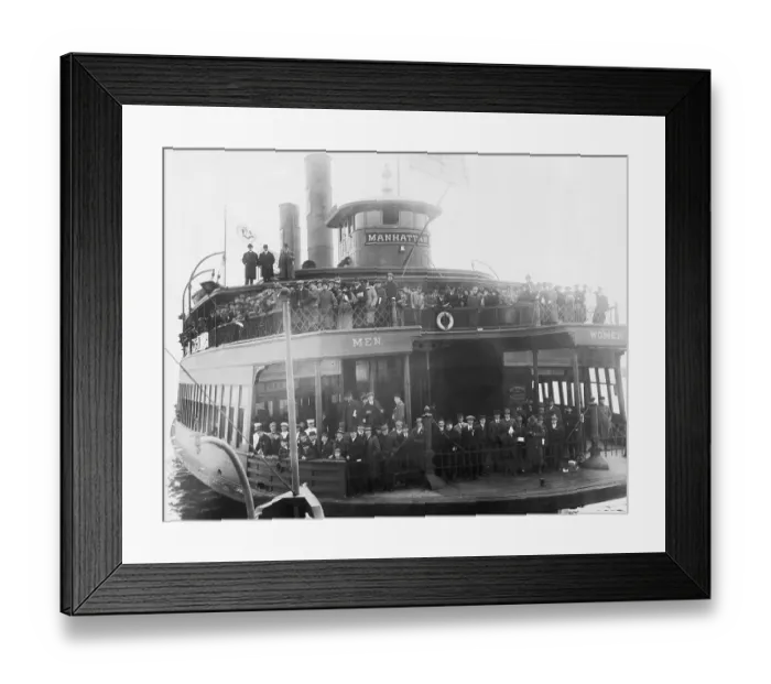 Framed Print : Passengers Commuting on Staten Island Ferry Framed Print : Passengers Commuting on Staten Island Ferry