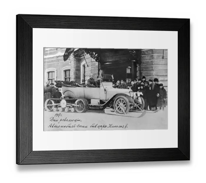 Framed Print : Russian Officers Standing by Car Framed Print : Russian Officers Standing by Car