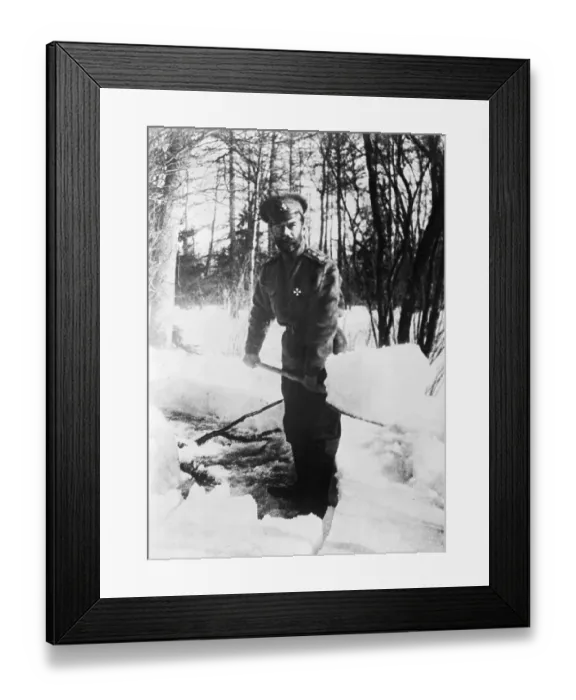Framed Print : Czar Nicholas II Shoveling Snow Framed Print : Czar Nicholas II Shoveling Snow