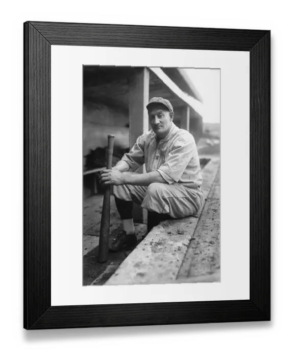 Framed Print : Honus Wagner Seated Holding Baseball Bat Framed Print : Honus Wagner Seated Holding Baseball Bat