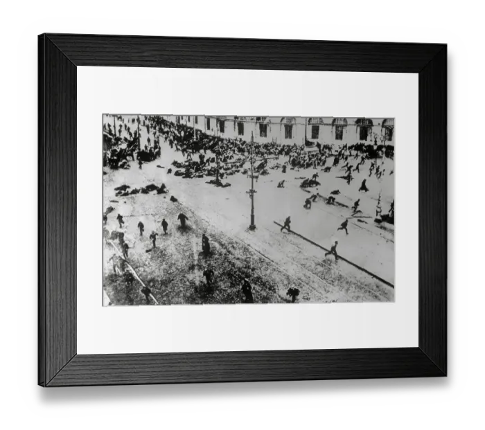 Framed Print : Tsarist Troops Machine-gun Crowd Framed Print : Tsarist Troops Machine-gun Crowd