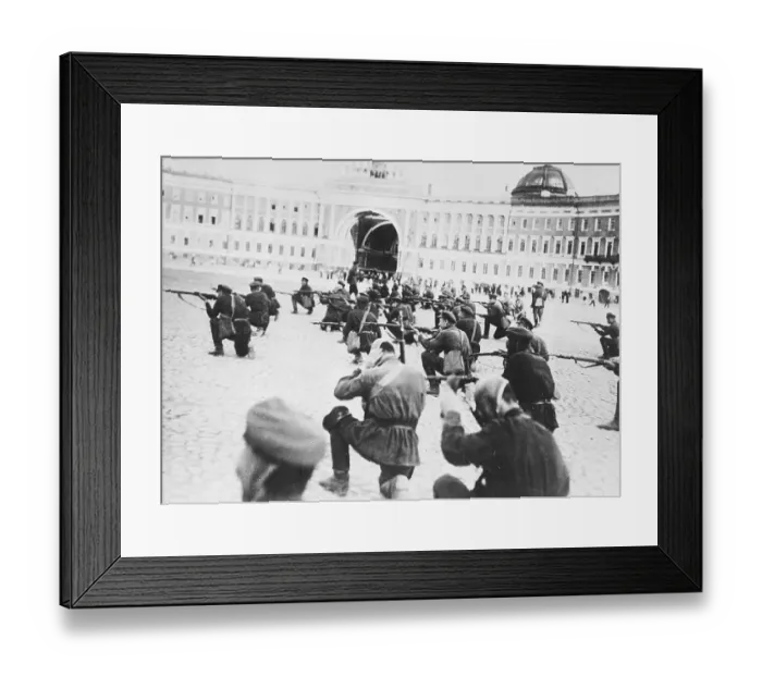 Framed Print : Russian Soldiers Firing Rifles Outside General Staff Building Framed Print : Russian Soldiers Firing Rifles Outside General Staff Building