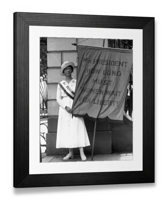 Framed Print : Suffragette Picketing at the White House Framed Print : Suffragette Picketing at the White House