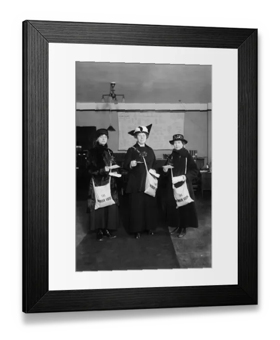 Framed Print : Women Distribute Suffrage Literature Framed Print : Women Distribute Suffrage Literature