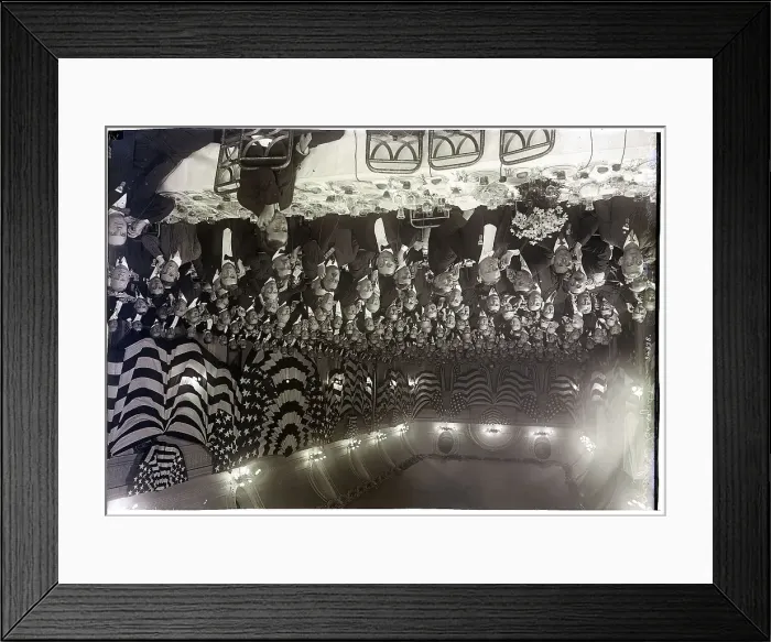 Framed Print : Postmasters at Convention Listen on Phones