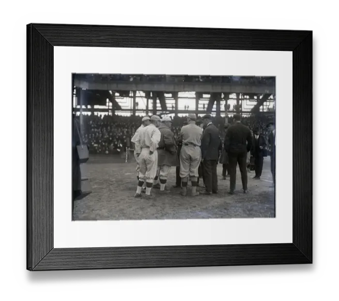 Framed Print : Managers And Umpires Discuss Series Rule Framed Print : Managers And Umpires Discuss Series Rule