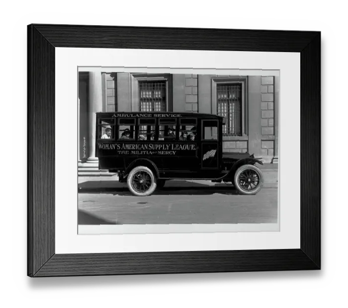 Framed Print : Ambulance Transporting Children