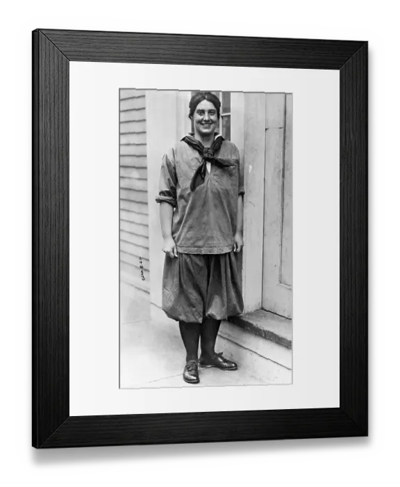 Framed Print : Woman Posing Outside in Her Bloomers Framed Print : Woman Posing Outside in Her Bloomers