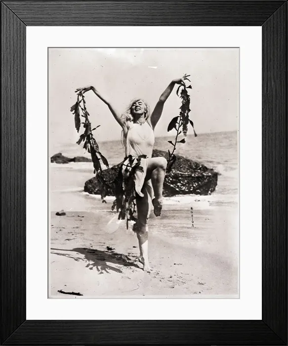 Framed Print : Female Dancer Rehearsing on Beach Framed Print : Female Dancer Rehearsing on Beach
