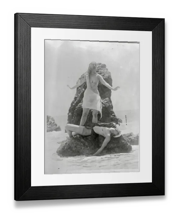 Framed Print : Ruth St. Denis and Ted Shawn Rehearsing on Rocks Framed Print : Ruth St. Denis and Ted Shawn Rehearsing on Rocks