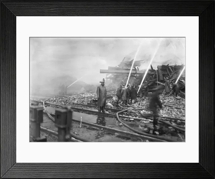 Framed Print : Firefighters Hose Ruins On Railroad Tracks Framed Print : Firefighters Hose Ruins On Railroad Tracks