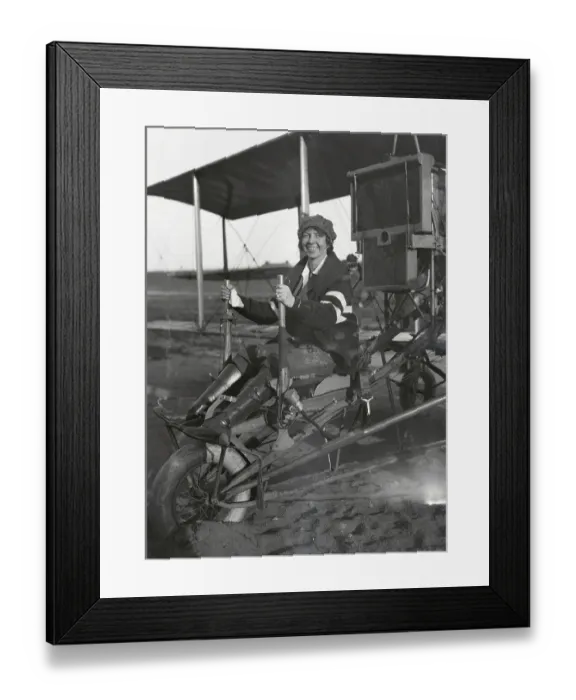 Framed Print : Ruth Law Seated In Airplane Framed Print : Ruth Law Seated In Airplane