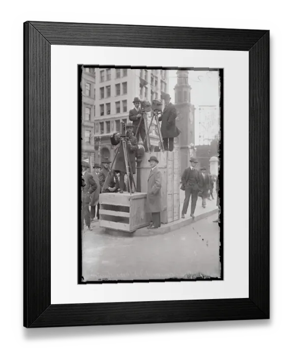 Framed Print : Arthur Screnson and Others Filming from Boxes Framed Print : Arthur Screnson and Others Filming from Boxes