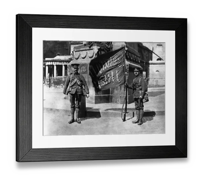 Framed Print : British Soldiers Guard the Irish Revolutionary Flag Framed Print : British Soldiers Guard the Irish Revolutionary Flag