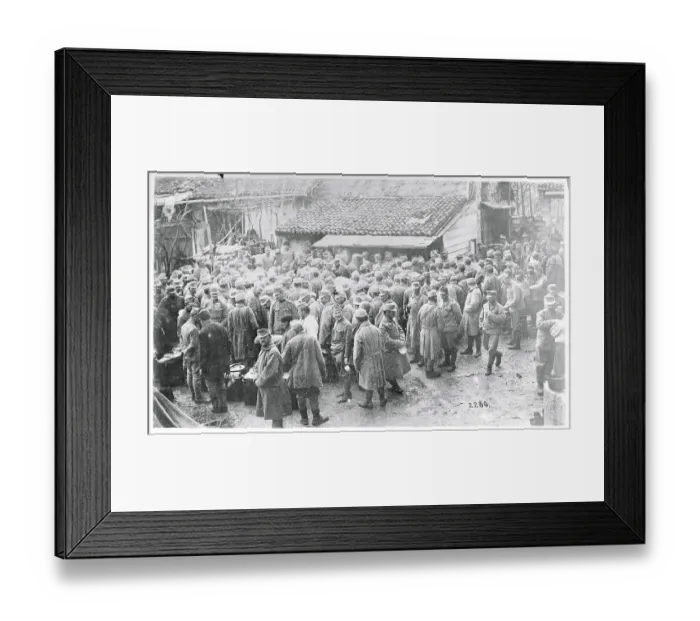 Framed Print : Soldiers at Meal Time on Encampment Site Framed Print : Soldiers at Meal Time on Encampment Site